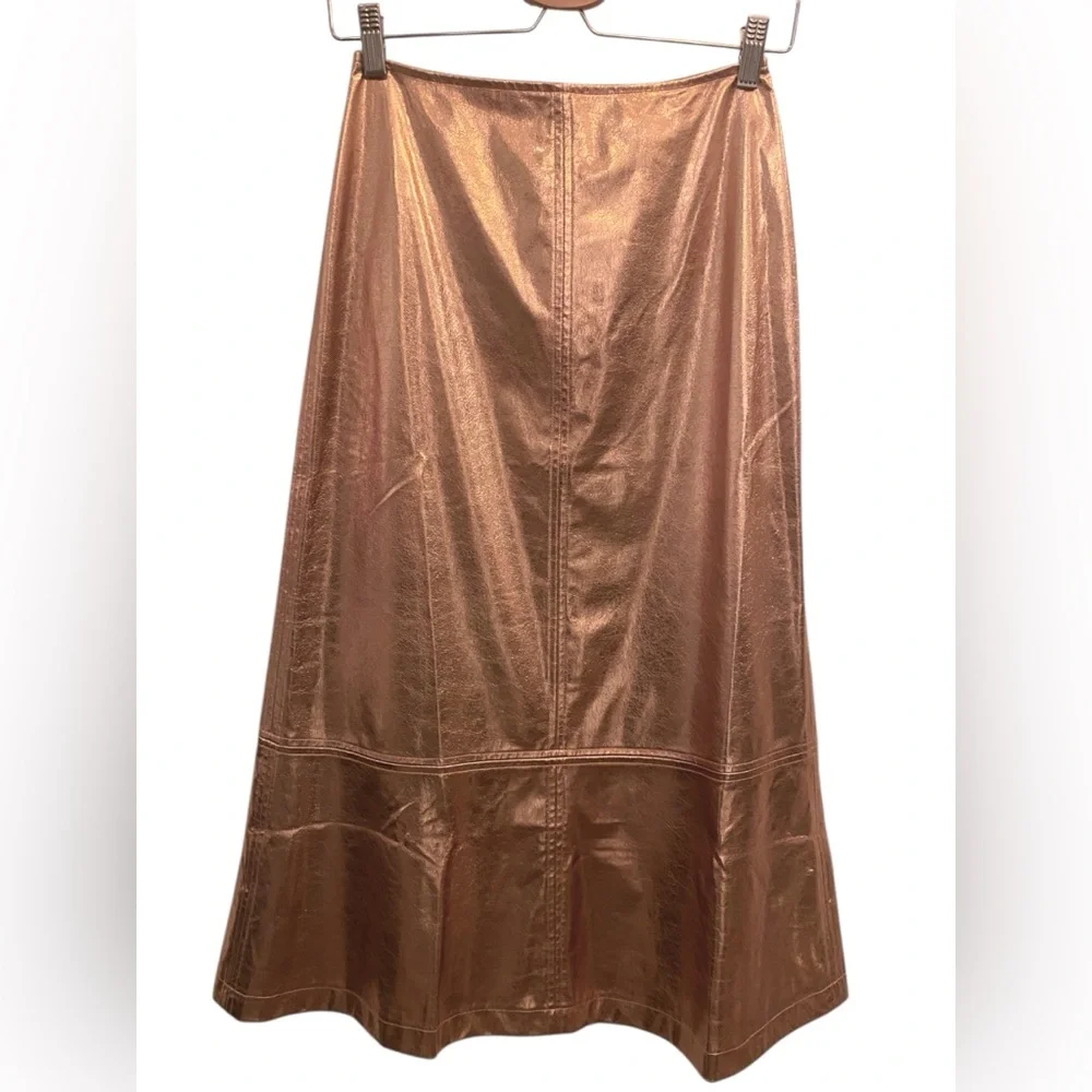 Tuckernuck X India Hicks London Metallic A-Line Midi Skirt, Size 0